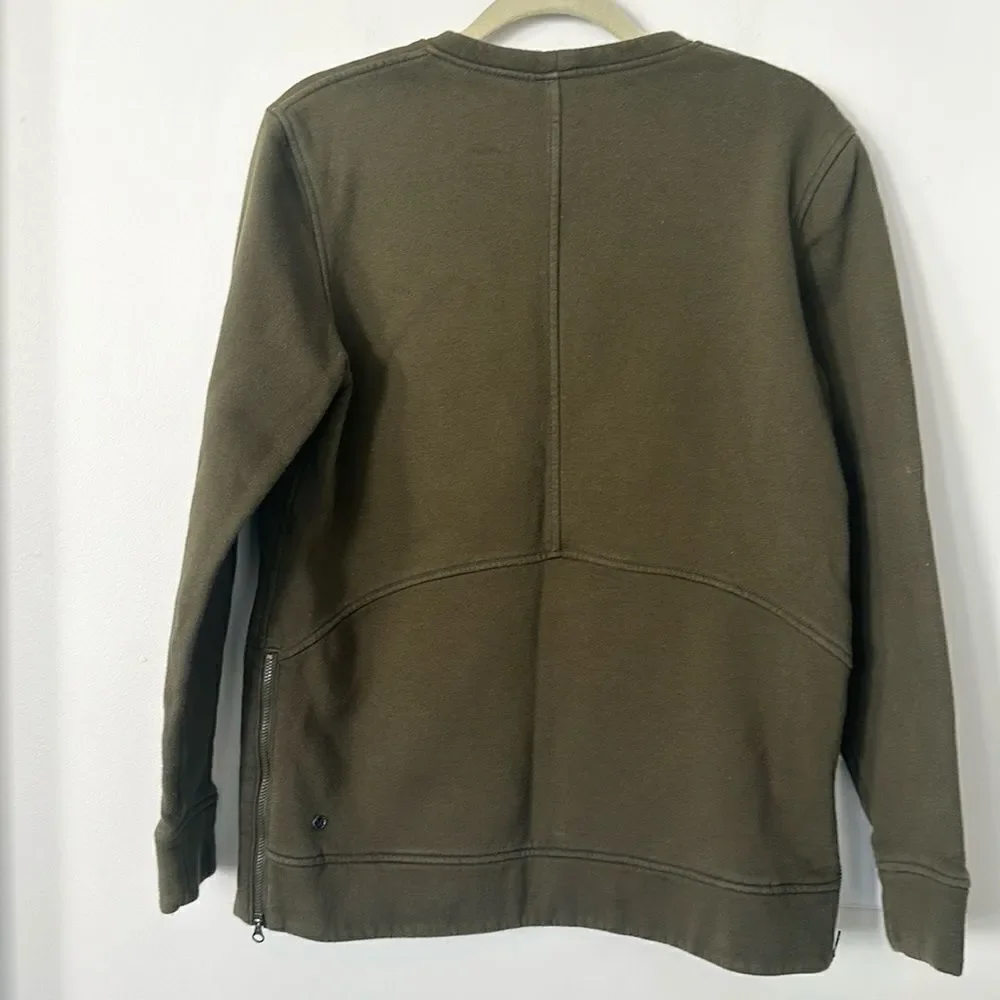 Lululemon Olive green Crewneck Side Zip Sweatshirt L